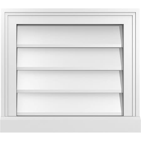 Ekena Millwork Vertical Surface Mount PVC Gable Vent w/ 2"W x 2"H , Brickmould Sill Frame, 18"W x 16"H GVPVE18X1603SN
